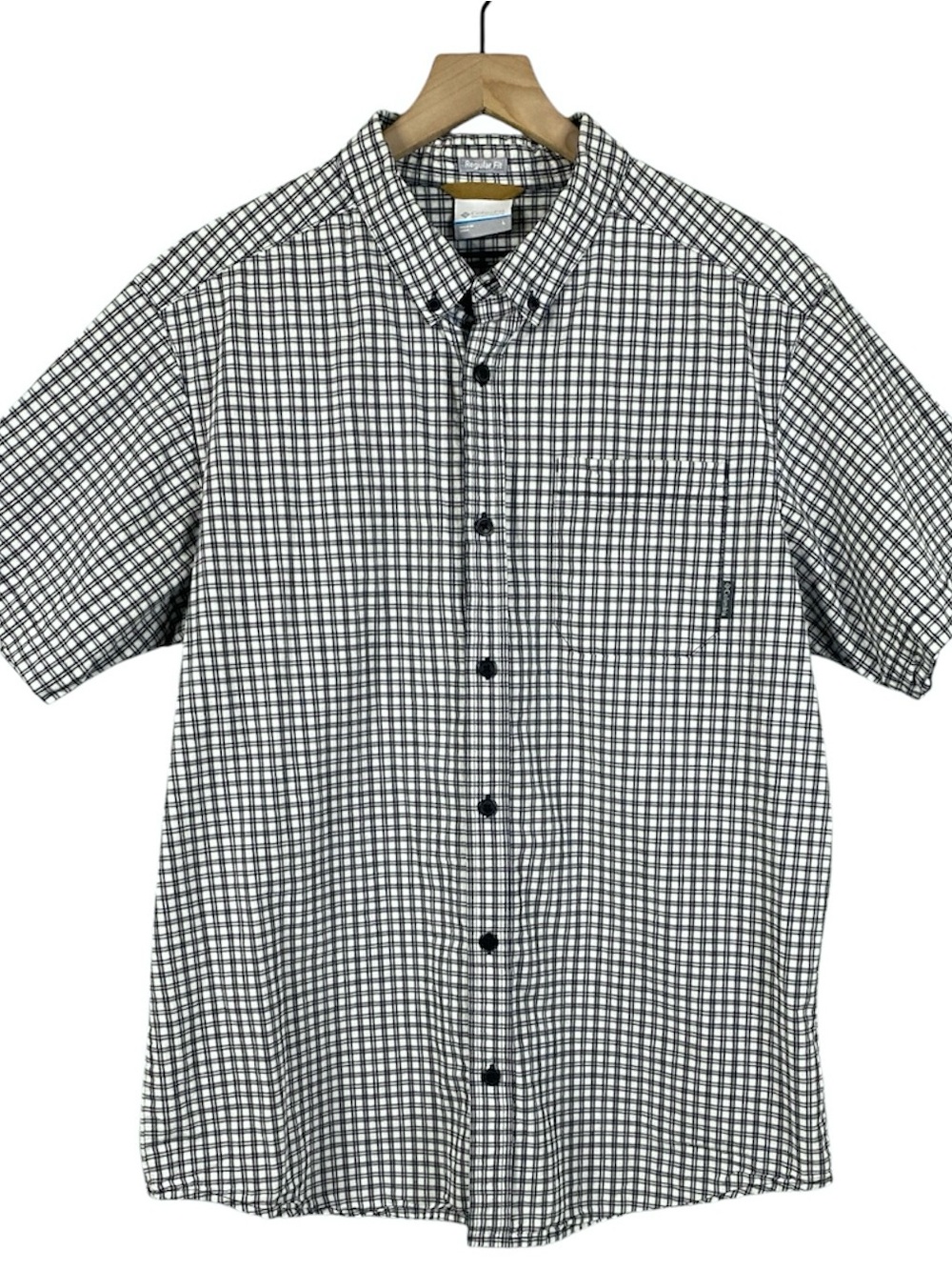 Columbia Men's Rapid Rivers II Short Sleeve Button Down White & Black Size Large